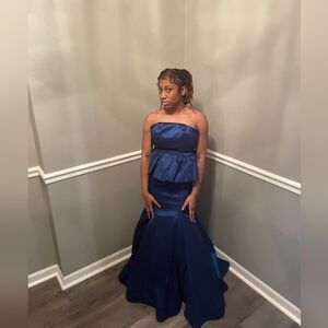 NWT- B. Darlin Elegant Blue Strapless Gown